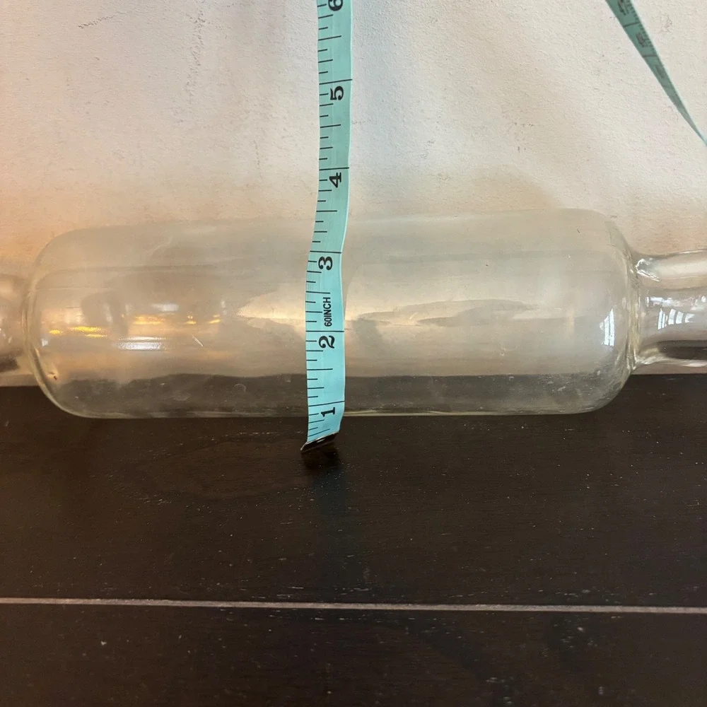 Vintage | Clear Glass Hollow Fillable Rolling Pin | 14.5